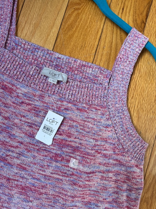 LOFT Girls' Pink Marled Knit Tank Top - Picture 2 of 3
